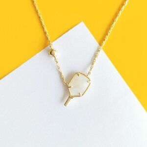 Pickleball Gold Ivory Mother-of-Pearl Necklace by Kendra Scott